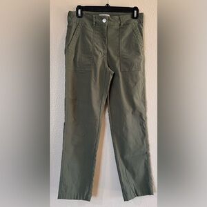 NANETTE LEPORE Olive Green Freedom Stretch Pants Size 4 - Ankle Utility
